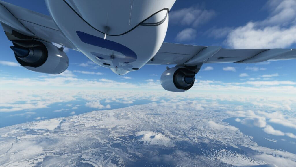 A320 flying over Alaska