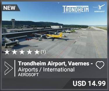 Trodheim Airport Vaernes by Aerosoft USD 14.99