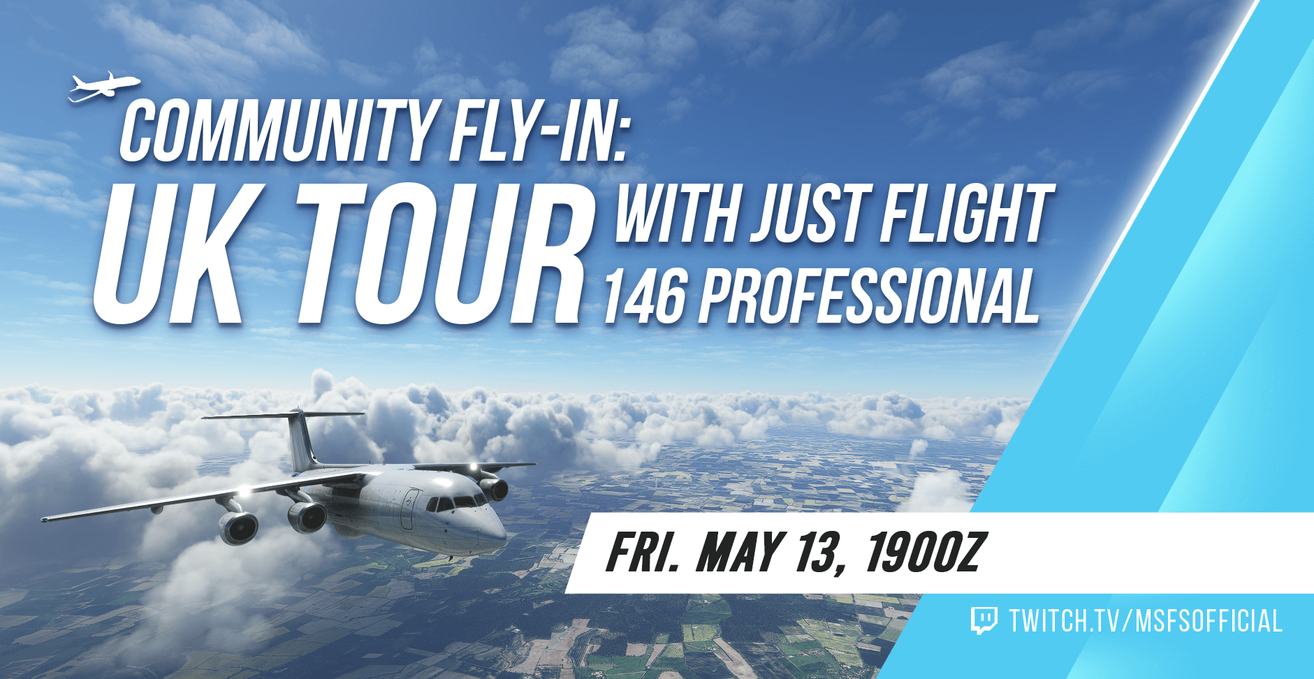 Community Fly in UK Tour with Just Flight - 146 professional on Friday, March 13 at 1900Z