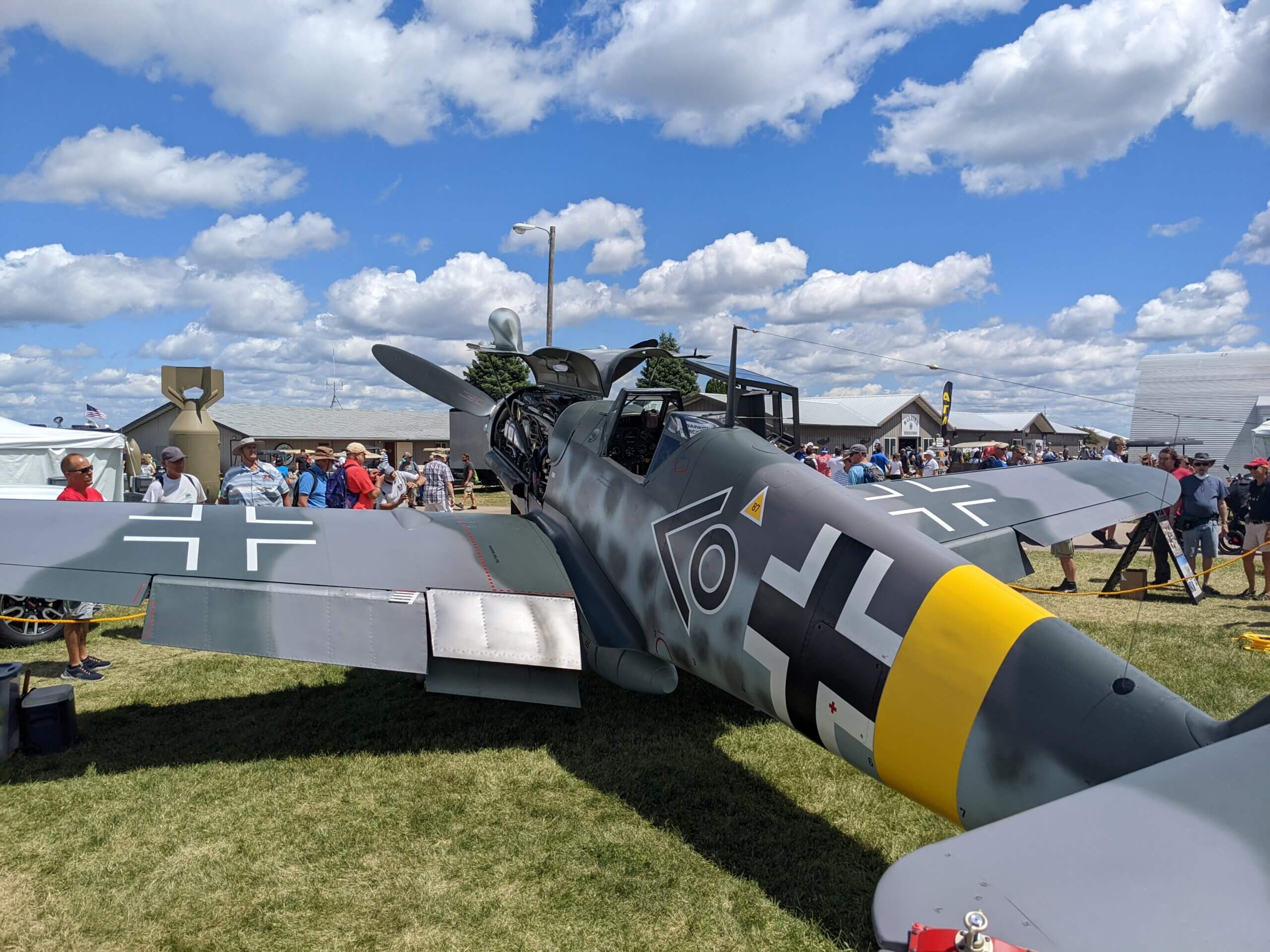 One of the last remaining airworthy Messerschmitt Bf 109G fighters on display at Oshkosh