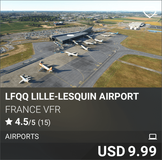 LFQQ Lille-Lesquin Airport by France VFR, USD 9.99
