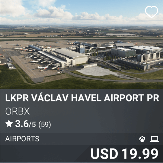 LKPR Václav Havel Airport Prague by Orbx, USD 19.99