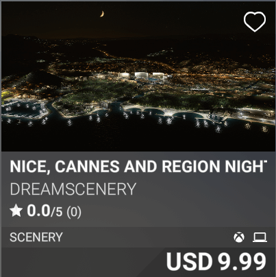 Nice, Cannes and Region Night Enhanced by DreamScenery, USD 9.99