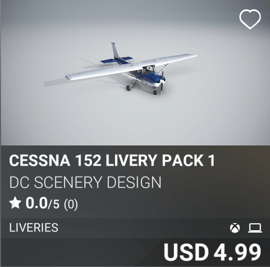 Cessna 152 Livery Pack 1 by DC Scenery Design, USD 4.99