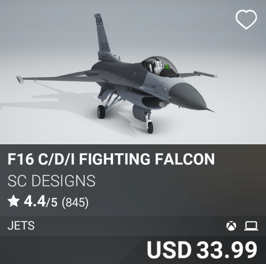 F16 C/D/I Fighting Falcon by SC Designs, USD 33.99