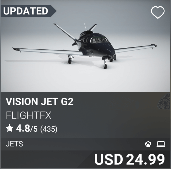 Vision Jet G2 by FlightFX, USD 24.99