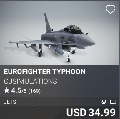 Eurofighter Typhoon by CJ Simulations, USD 34.99