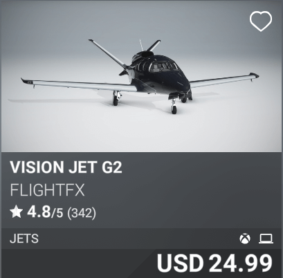 Vision Jet G2 by FlightFX, USD 24.99