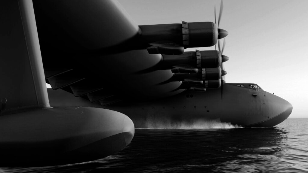Spruce Goose black and white