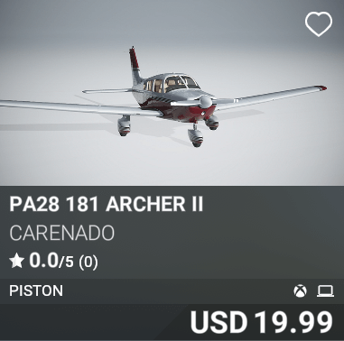 PA28 181 Archers II by Carenado USD 19.99