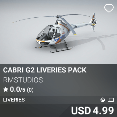Cabri G2 Liveries Pack by RMStudios USD 4.99