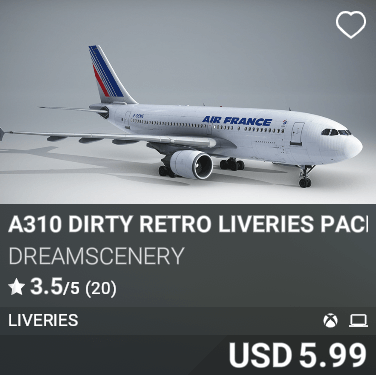 A310 Dirty Retro Liveries Pack 1 Dreamscenery USD 5.99
