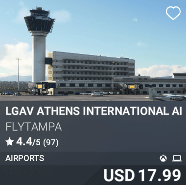 LGAV Athens International Airport by FlyTampa. USD 17.99
