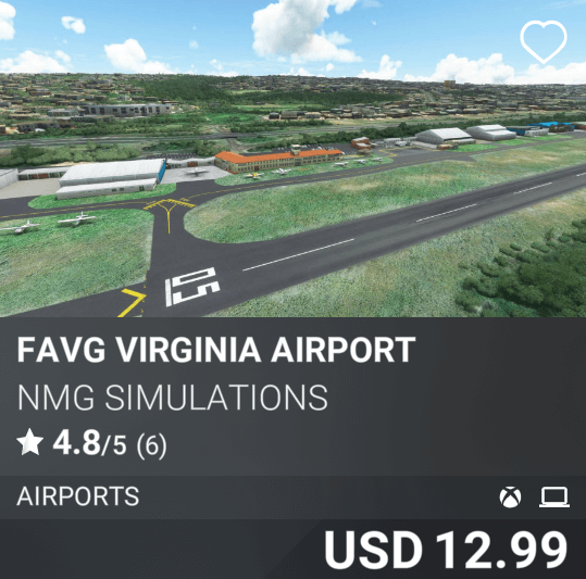 FAVG Virginia Airport by NMG Simulations. USD 12.99