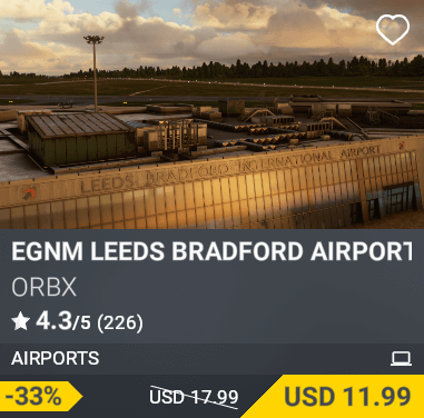 EGNM Leeds Bradford Airport by Orbx. USD 11.99 (-33% from USD 17.99)