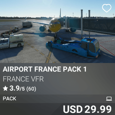 Airport FRANCE Pack 1 France VFR USD 29.99
