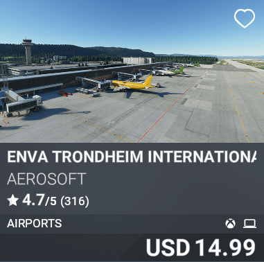 ENVA Trondheim International Airport by Aerosoft. USD 14.99
