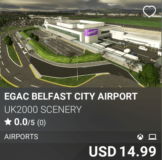 EGAC Belfast City by UK2000 Scenery. USD 14.99