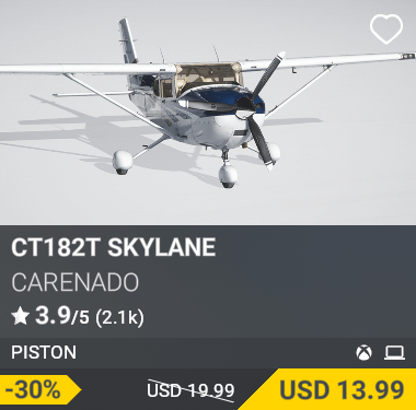 CT182T Skylane by Carenado. USD 13.99 (-30% from USD 19.99)