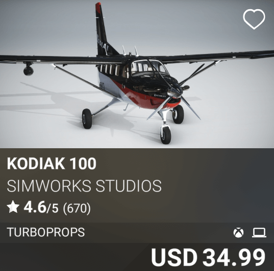 Kodiak 100 by SimWorks Studios. USD 34.99
