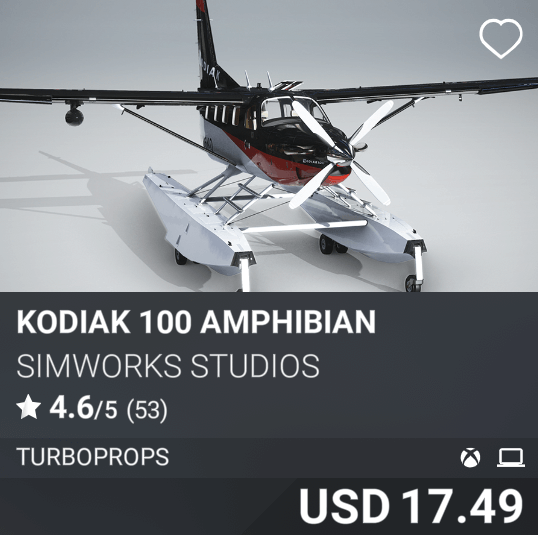 Kodiak 100 Amphibian by SimWorks Studios. USD 17.49