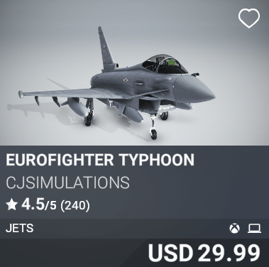 Eurofighter Typhoon by CJSimulations, USD 29.99