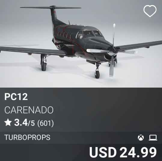 PC12 by Carenado. USD 24.99
