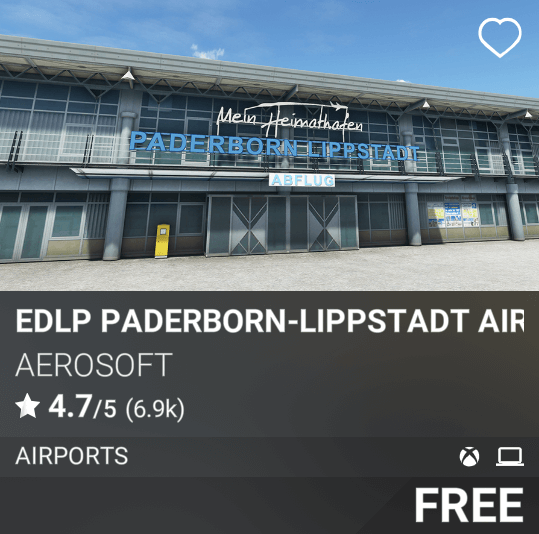 EDLP Paderborn-Lippstadt Airport by Aerosoft. Free.