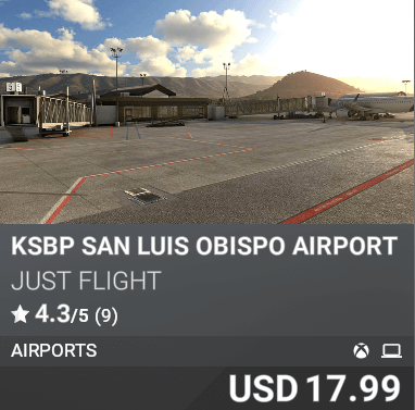 KSBP San Luis Obispo Airport by Just Flight. USD 17.99