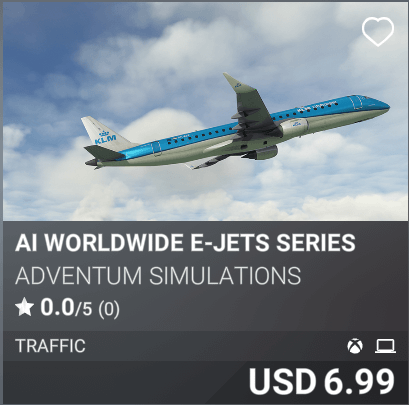 AI Worldwide E-Jets Series by Adventum Simulations. USD 6.99