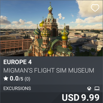 Europe 4 by MiGMan's Flight Sim Museum. USD 9.99