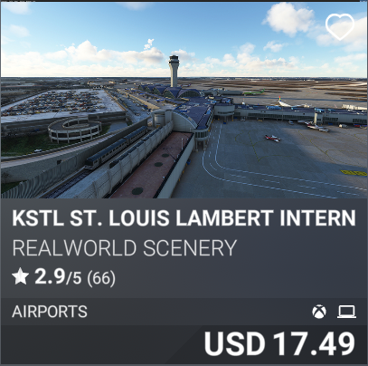 KSTL St. Louis Lambert International Airport by Realworld Scenery. USD 17.49