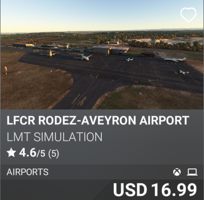 LFCR Rodez-Aveyron Airport by LMT Simulation. USD 16.99