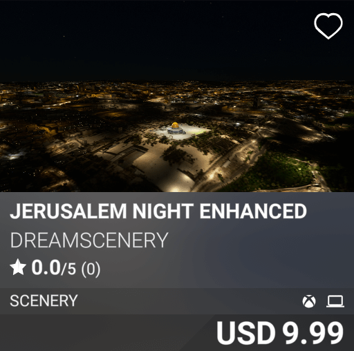 Jerusalem Night Enhanced by DreamScenery. USD 9.99