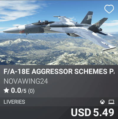 F/A-18E Aggressor Schemes Part 1 by Novawing24. USD 5.49