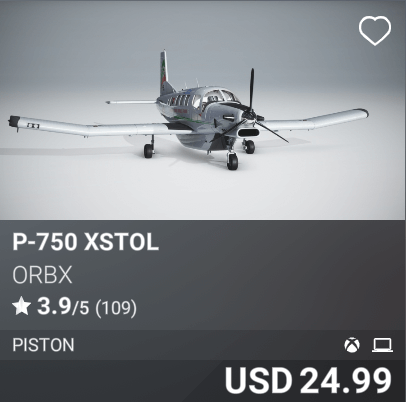 P-750 XSTOL by Orbx. USD 19.99