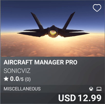Aircraft Manager Pro by Sonicviz. USD 12.99