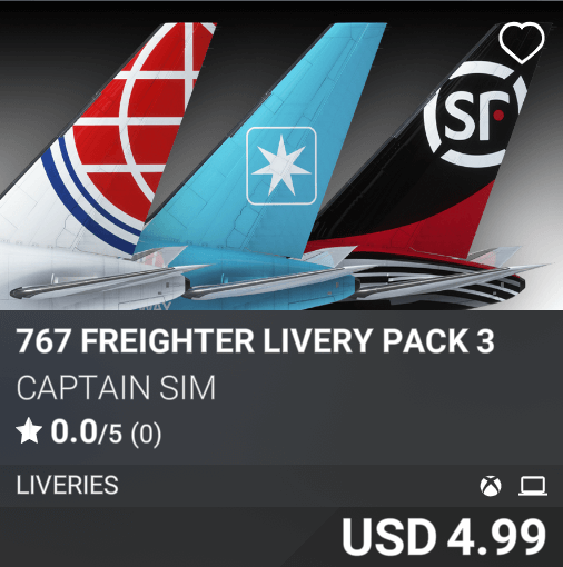 767 Freighter Livery Pack 3 Captain Sim