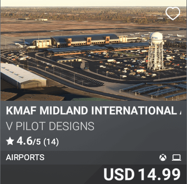 KMAF Midland International Air and Space Port by V Pilot Designs. USD 14.99