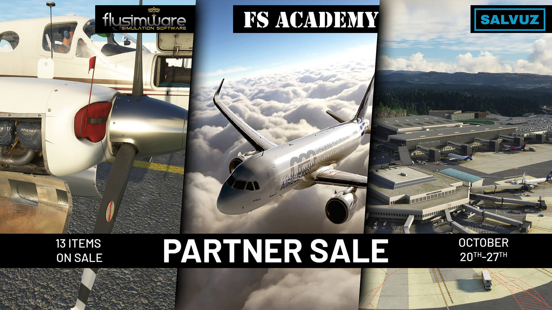 Flysimware, FS Academy and Salvuz Sale. 13 items on sale October 20th - 27th