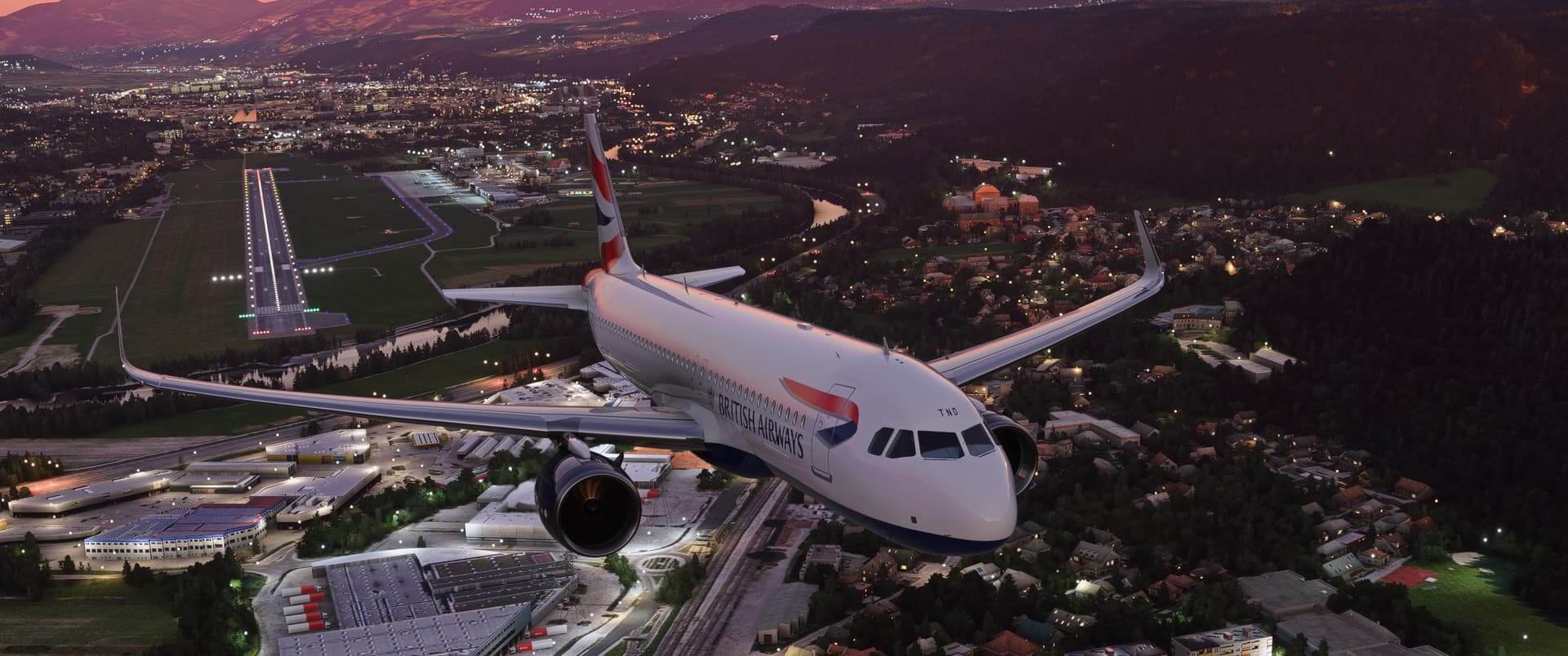 An British Airways Airbus A320NEO departs Innsbruck Airport, Austria