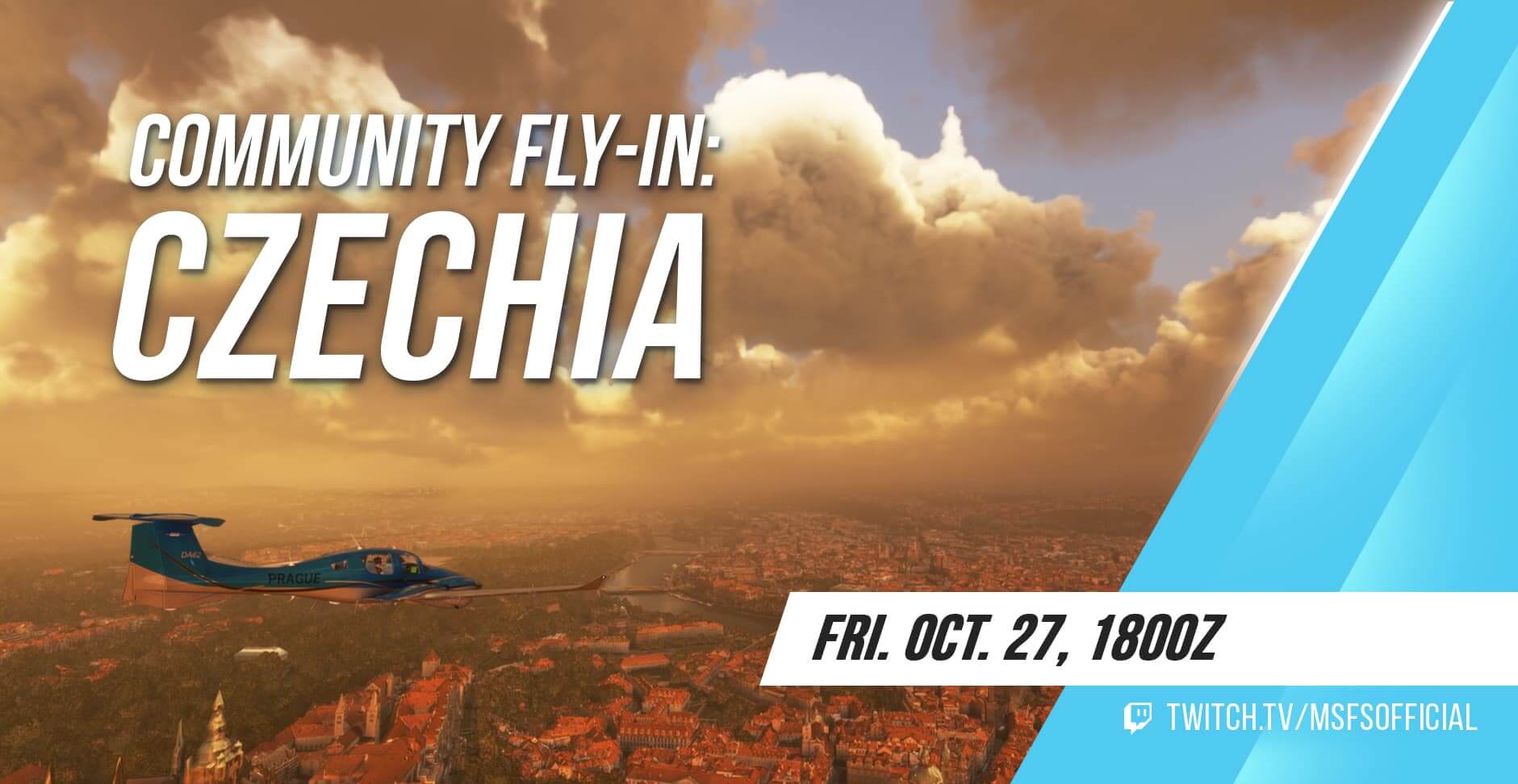Community Fly-In: Czechia. Friday October 27th at 18:00z. www.twitch.tv/msfsofficial