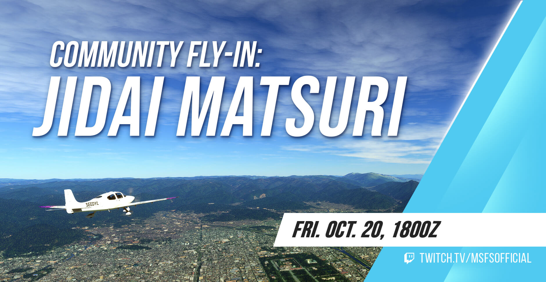 Community Fly-In: Jidai Matsuri. Friday October 20th at 1800z on twitch.tv/msfsofficial