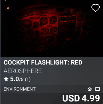 Cockpit Flashlight: Red by Aerosphere. USD 4.99