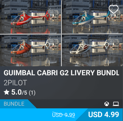 GUIMBAL CABRI G2 LIVERY BUNDLE by 2PILOT. USD 4.99