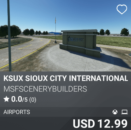 KSUX Sioux City international airport by msfscenerybuilders. USD 12.99