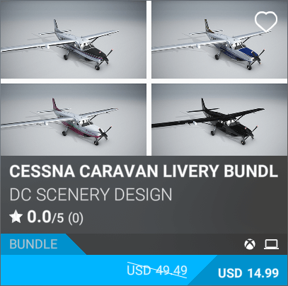 Cessna Caravan Livery Bundle by DC Scenery Design. USD 14.99