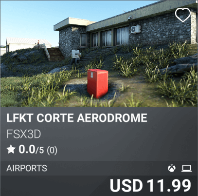 LFKT Corte Aerodrome by FSX3D. USD 11.99