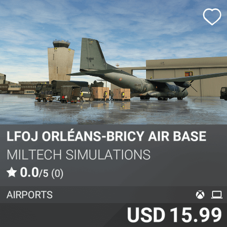 LFOJ Orléans-Bricy Air Base by Miltech Simulations. USD 15.99