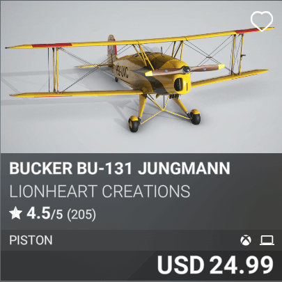 Bucker Bu-131 Jungmann by Lionheart Creations. USD 24.99